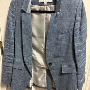 Veronica Beard Navy Denim-Trim Blazer